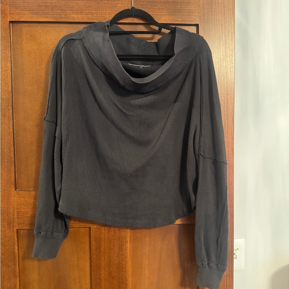 We the free free people black cowl neck sweater top size XSmall gently worn